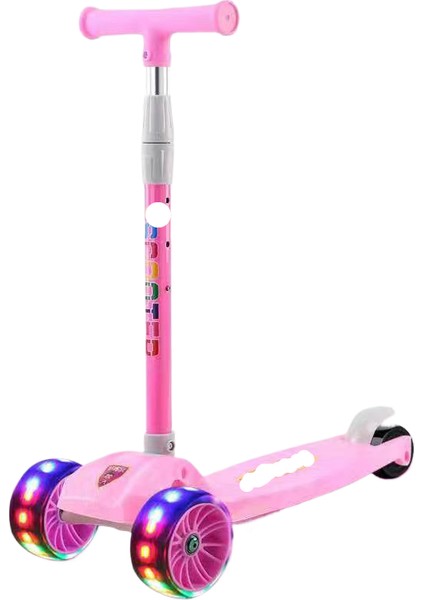 Scooter Çocuk 2-3-6 Yaşında Erkek Kız Kaygan Araba Flaş Katlanır Üç Tekerlekli Scooter (Yurt Dışından)
