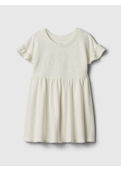 Kız Bebek Kırık Beyaz Gap Logo Sweatshirt Elbise