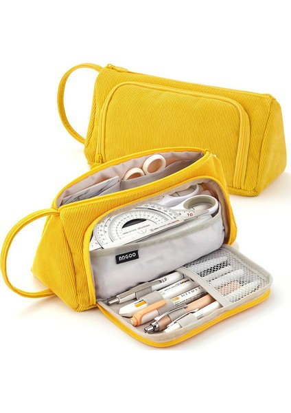 Büyük Kapasiteli Üçgen Kalem Kılıfı, Çok Işlevli Kalem Çantası, Taşınabilir ve Dalı Tasarım, Öğrenciler Için Uygun Olan Yetişkin: Siyah (Yurt Dışından)