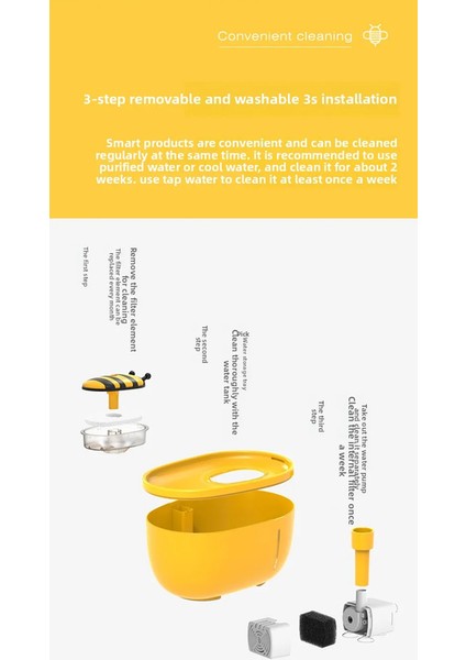 Otomatik Filtreli Kedi Su Çeşmesi - Arı Tasarım Sessiz 2l Şarjlı Suluk (4 Filtre Hediyeli) (Yurt Dışından) modelleri