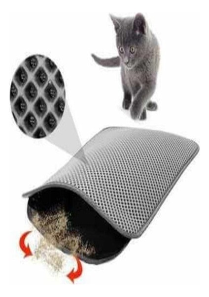 Tineke Elekli Kedi Tuvalet Önü Paspası 60X42 cm Kedi Paspası Siyah (Yurt Dışından)