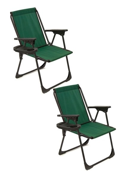 Moniev 2 Adet Kamp Sandalyesi Katlanır Piknik Sandalye Oval Bardaklıklı Gri (Yurt Dışından)