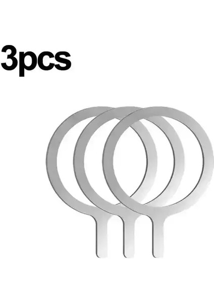 Paslanmaz Çelik Evrensel Manyetik Metal Plaka Yüzüğü Magsafe Kablosuz Şarj Cihazı Demir Sayfası Sticker Mıknatıs Araç Telefon Tutucu Renk: Silver-B 3pcs (Yurt Dışından)