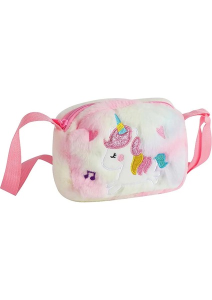 Sevimli Kare Peluş Crossbody Çanta Kızlar Karikatür Gökkuşağı Tek Boynuzlu At Omuz Çantası Sıfır Cüzdan Anaokulu Çocukları Hediye Scolor: 1pcs Mor (Yurt Dışından)