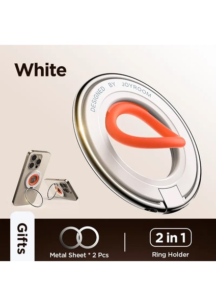 Joyroom Renkli Yüzük Telefon Tutucu Manyetik Kickstand Silikon Yüzük Manyetik Telefon Kavrama Tutucu Iphone 16 15 14 13 12 Rolor: Beyaz (Yurt Dışından)