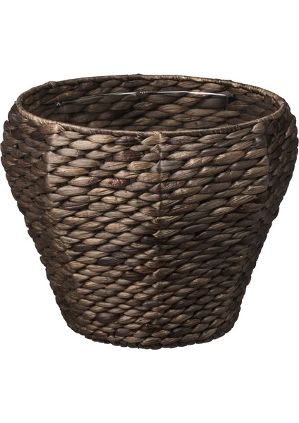 Druvfläder Rattan Saksı 24 cm Su Sümbülü Plastik Iç Kaplama Suya Dayanıklı Saksı