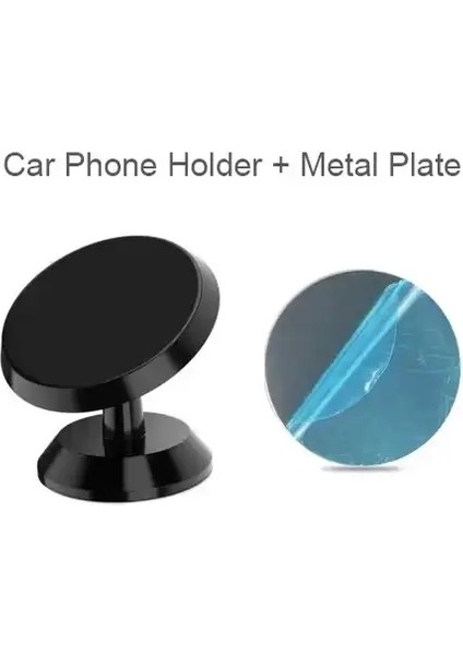 Manyetik Araba Telefon Tutucu Montaj Braket Çubuğu Araba Gösterge Tablosu Duvarı Mobil Hücre Desteği iPhone Samsung Xiaomi Renk: Siyah-Rotat (Yurt Dışından)