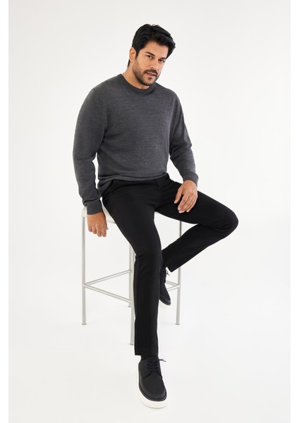 ALTINYILDIZ CLASSICS Erkek Antrasit-melanj Standart Fit Normal Kesim Bisiklet Yaka Triko Kazak fiyatları