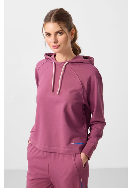 Soft Vişne Kapüşonlu Oversize Kadın Eşofman Takım - 95336 fırsatları