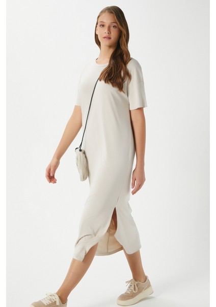 Kadın Modal Daily Comfort Taş Yırtmaçlı Elbise 16556 fiyatları