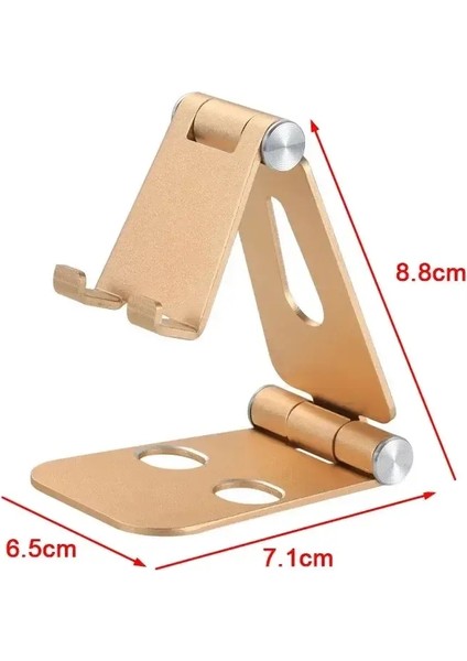 Masaüstü Cep Telefonu Tutucu Standı, Beşik, Rıhtım, Telefon Tablet Tutucu, Alüminyum Ayarlanabilir Masaüstü Standı Renk: Altın (Yurt Dışından)