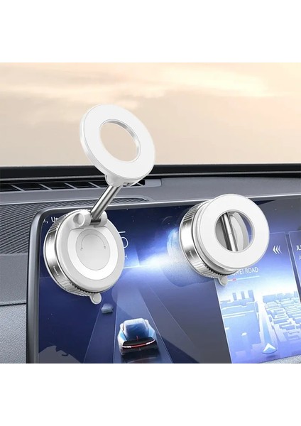 K007 Güçlü Manyetik Araba Telefon Tutucu Katlanabilir Tasarım 360 ° Ayarlanabilir Vakum Montaj Araba/masa/banyo/evrensel Kullanım Tutucu Rengi: White2 (Yurt Dışından)