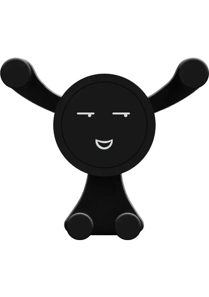 Iphone x 8 Samsung Için Araba Hava Havalandırıcı Montaj Cep Telefonu Tutucu Xiaomi Redmi Için Samsung Universal Stand Tutucu 6 Yerçekimi Desteği Bracketcolor: Smile Black (Yurt Dışından)