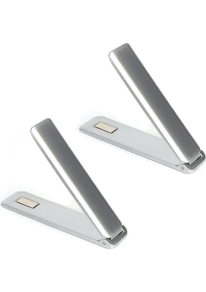 1-2pcs Evrensel Güçlü Manyetik Metal Cep Telefonu Tutucu Stand Katlama Ayarlanabilir Ultra Ince Telefon Kickstand Masaüstü Braket Renk: 2 x Gümüş (Yurt Dışından)