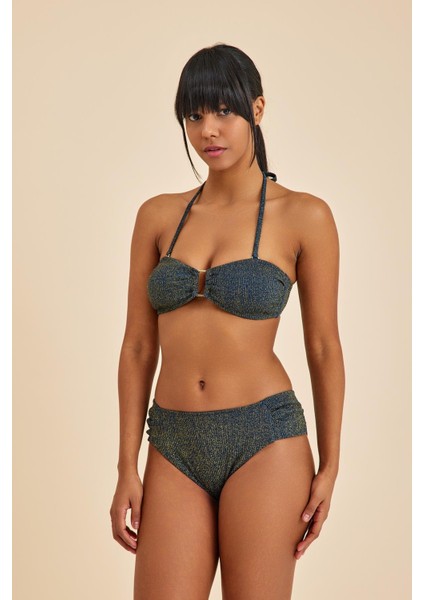 Maldives Lacivert Staplez Boyundan Bağlamalı Pedli Bikini Takım modelleri