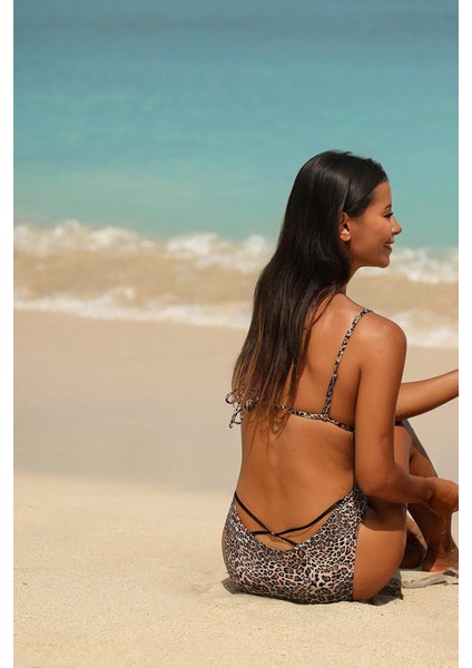 Capetown Leopar Leopar Desenli Straplez Çıkarilabilir Askılı Biyeli Bikini Takım fiyatları