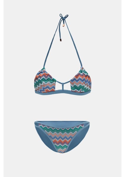 Hawaii Mavi Balensiz Üçgen Bralet Bikini Takım