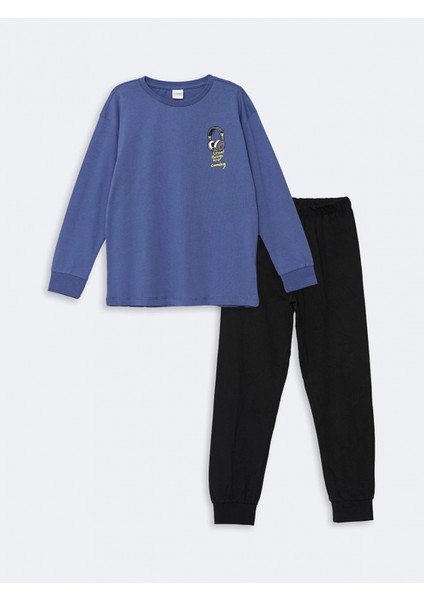 Lcw Kids Mavi Baskılı Erkek Çocuk Pijama Takımı