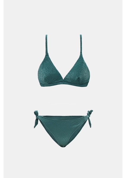 Bali Yeşil Dolgusuz Pedli Üçgen Yandan Bağlamalı Bikini Takım