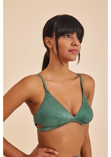 Bali Yeşil Dolgusuz Pedli Üçgen Yandan Bağlamalı Bikini Takım modelleri