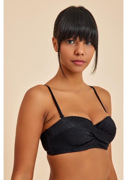 Bali Siyah Balenli Dolgulu Straplez Push-Up Toparlayıcı Bikini Takım fırsatları