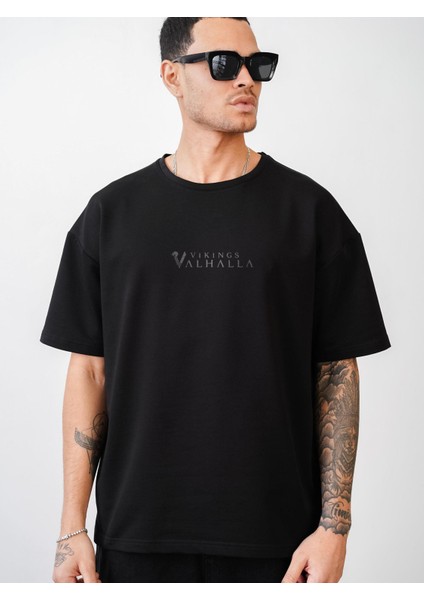 Vıkıngs Baskılı Unisex Oversize Kalıp Tişört fiyatları