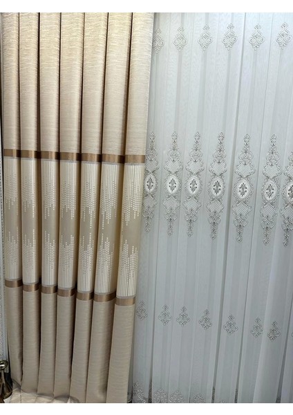 Nivemeshome Amasra FT614164 V-101 Krem 1/3 Sık Pileli Fon Perde Apm indirimleri