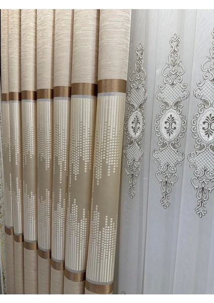 Nivemeshome Amasra FT614164 V-101 Krem 1/3 Sık Pileli Fon Perde Apm fiyatları