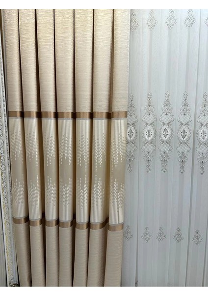 Nivemeshome Amasra FT614164 V-101 Krem 1/3 Sık Pileli Fon Perde Apm fırsatları