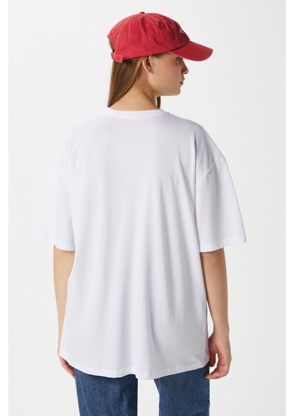 Kadın Spicy Biber Desenli Oversize T-Shirt