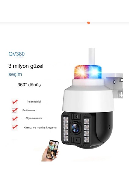 1080P Full Hd Su Geçirmez Çakarlı Otomatik Nesne Takip Uzaktan Canlı Güvenlik Izleme Özellikli Kamera fiyatları