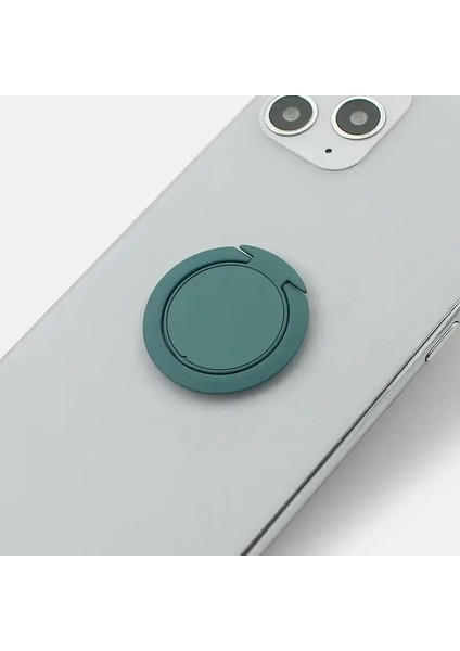 Ultra Ince Parmak Yüzüğü Tutucu Telefon Standı Metal Cep Telefonu Sahibi Manyetik Araba Braketi Stant Aksesuarları iPhone 13 Samsung Renk: Koyu Yeşil (Yurt Dışından)