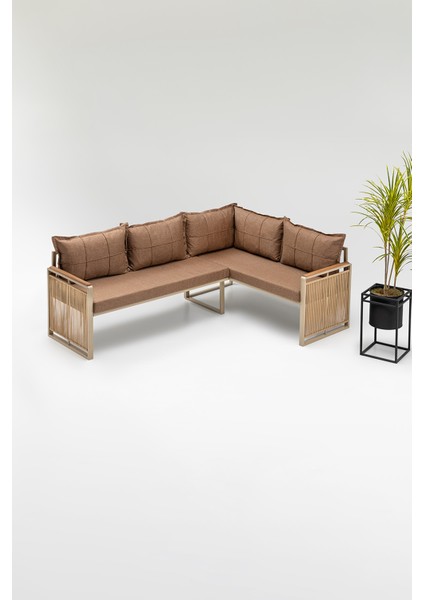 Mina Köşe Takımı Kahve-Kahve (Balkon-Bahçe-Mutfak)