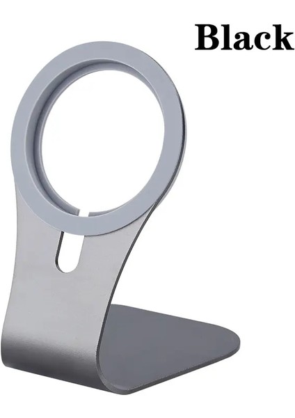 Magsafe Cep Telefonu Şarj Cihazı Stand Manyetik Telefon Stand Alüminyum Alaşım Standını Iphone 12 Serisi Hızlı Kablosuz Şarj Standı: Siyah (Yurt Dışından)