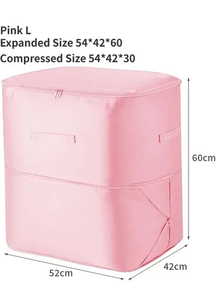 Büyük Sıkıştırma Torbası Yorgan Giysileri Dolap Dolabı Organizatör Depolama Pouch Ultra Alan Tasarrufu Kendi Sıkıştırma Organizasyonu: Pink-M (Yurt Dışından)