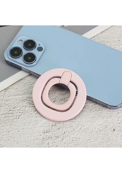Manyetik Telefon Yüzüğü Tutucu Mıknatıs Standını Iphone 12 13 14 15 Serisi Magsafe Çıkarılabilir Cep Telefonu Metal Kickstand Renk: Pink (Yurt Dışından)