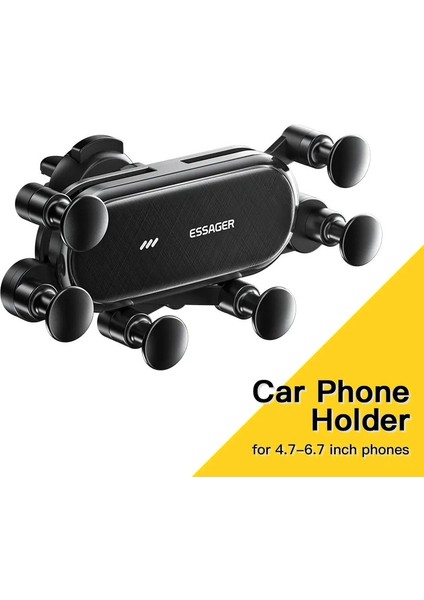 Esaser Gravity Araba Telefon Tutucu Hava Havalandırıcı Klip Montaj Cep Telefonu Stand Araç Gps Desteği Iphone 14 13 Pro Xiaomi Samsungcolor: Siyah Type2 (Yurt Dışından)