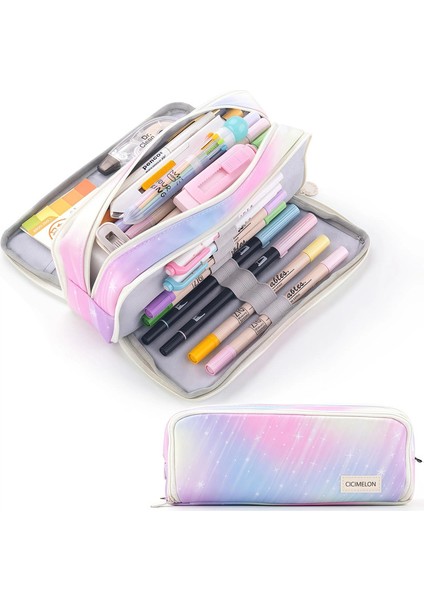 Büyük Kapasiteli Pencil Kılıfı Sevimli Pencil Kılıfı Öğrenci Pencil Kılıf Malzemeleri Kırtasiye Kalıcılık Kılıf Kılıf Kalem Casecolor: Pink Meteor (Yurt Dışından)
