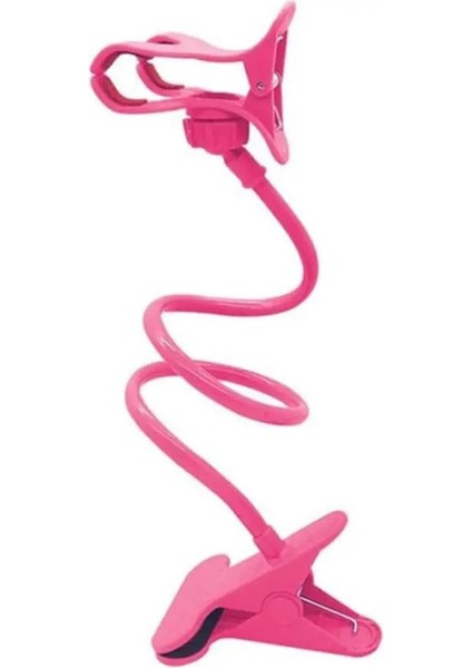 Evrensel Cep Telefonu Tutucu Esnek Tembel Tutucu Ayarlanabilir Cep Telefon Klipsi Ev Yatağı Masaüstü Montaj Braket Akıllı Telefon Stand Renk: Pembe (Yurt Dışından)