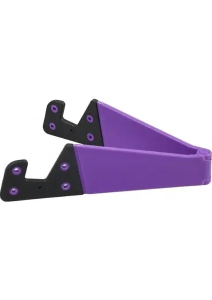 V Şek Cep Telefonu Tutucu Masaüstü Mobil Standı Destek Tutucu Mini Portatif Katlanabilir Cep Telefonu Ekran Organizatör Tutucu Renk: Mor (Yurt Dışından)