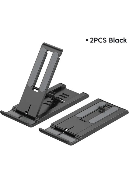 Taşınabilir Masaüstü Telefon Tutucu Katlanabilir Mini Cep Telefonu iPhone 15 Ipad Masa Braket Dizüstü Bilgisayar Samsung Xiaomi Için Stand Renk: 2pcs Siyah (Yurt Dışından)