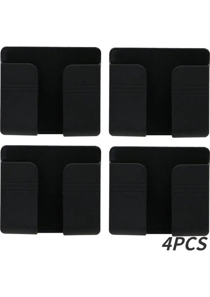 Çok Fonksiyonlu Cep Telefonu Tutucu Duvara Montajlı Organizatör Depolama Kutusu Duvar Uzaktan Kumanda Şarj Dock Stant Organizatör Braket Renk: 4 Pcs-Black (Yurt Dışından)