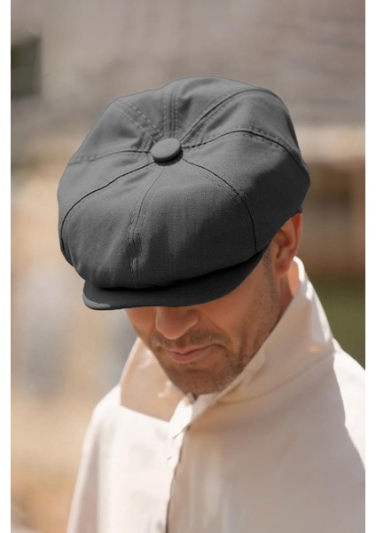 Erkek Siyah Kasket %100 Pamuk Şapka