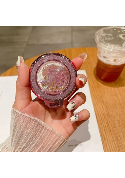 Yeni 360 Cep Telefonu Geri Çıkartma Stikası Soket Braketi Moda Glitter Bling Hızlı ve Kaplama Parmak Yüzük Tutucu Stand Renk: Pembe (Yurt Dışından)