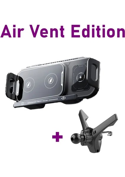 15W Evrensel Araba Telefon Kablosuz Şarj Cihazı Tutucu 360 ° Dönme Montajı Samsung Galaxy Fold 6 5 4 3 Z Flip S25 S24 iPhone 16 15 Rolor: Hava Havalandırması Edition (Yurt Dışından)