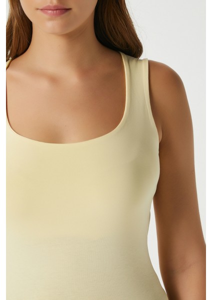 Kadın Glossy %100 Pamuk Tereyağ Sarısı Bluz modelleri