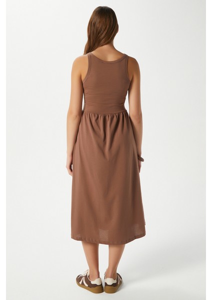 Kadın Della Kloş Kahverengi Penye Elbise indirimleri