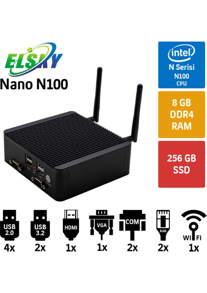 Nano N100 8gb Ram 250GB SSD Wıfı 2lan 2com Endüstriyel Mı