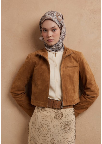 Lena Desen Pamuk Ipek Eşarp Cappuccıno