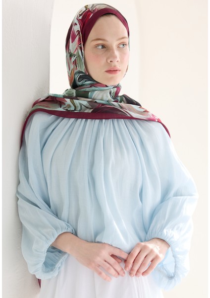 Vanılla Blossom Floş Viskon Şal Mürdüm